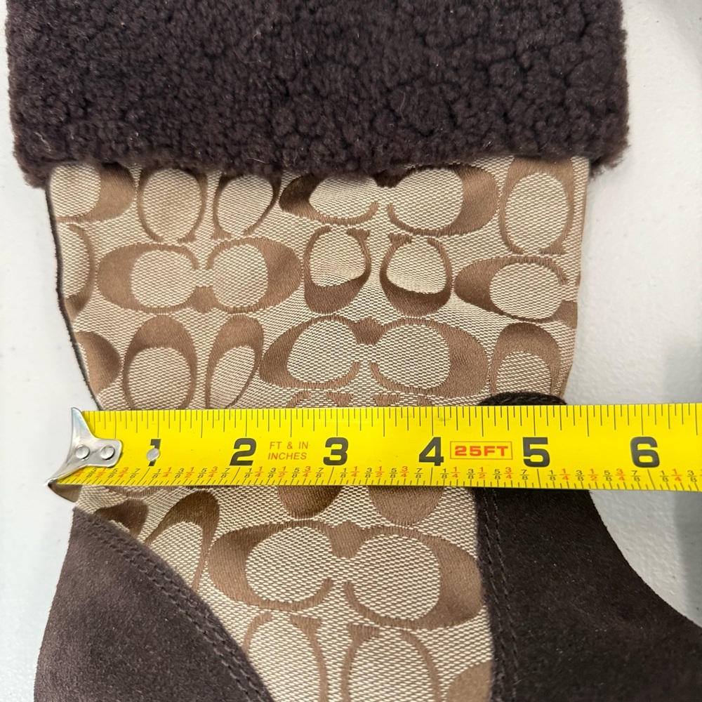 Coach Kally Signature Logo‎ Canva & Suede Boots Women Size 8.5B - Picture 9 of 16